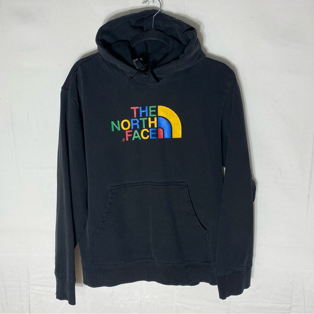 The North Face Hoodie Black Vibrant Logo Pullover Sweatshirt Hoodie L